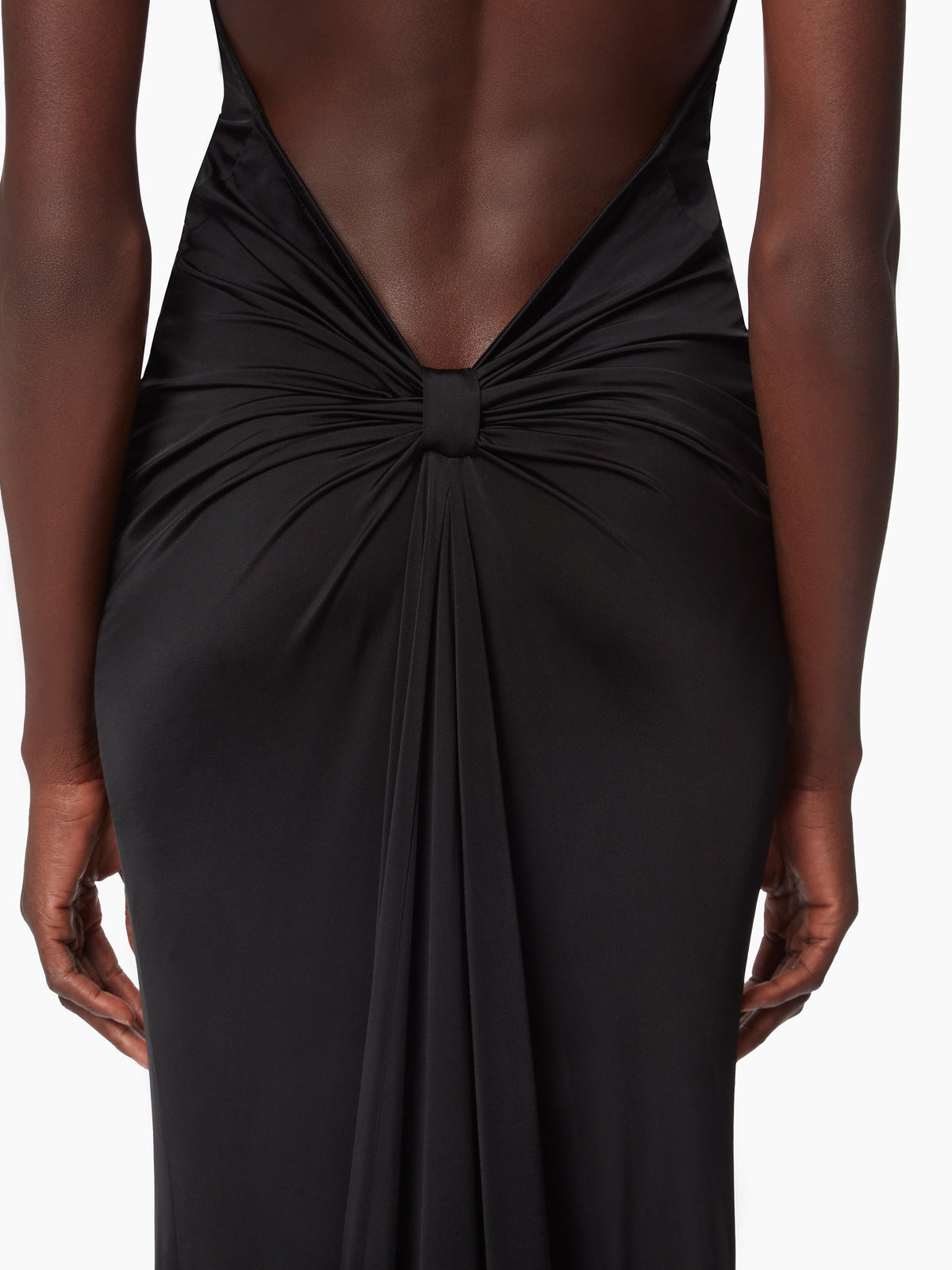 ROBE DRAPÉE À COL LICOU - Noir