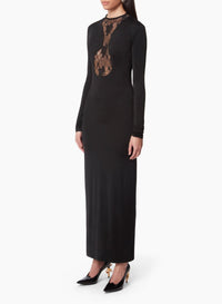 ROBE LONGUE AVEC INSERTS EN DENTELLE