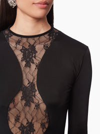 ROBE LONGUE AVEC INSERTS EN DENTELLE