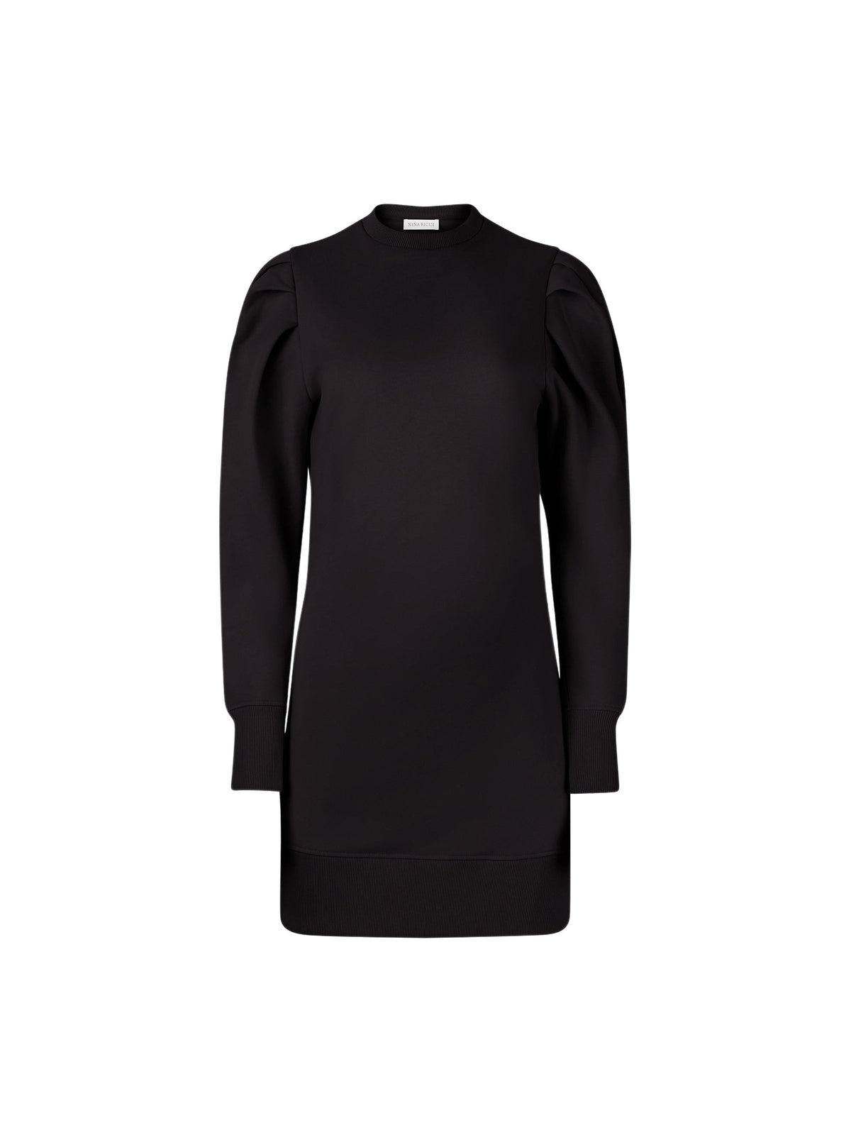 ROBE PULL À MANCHES FRONCÉES - Noir