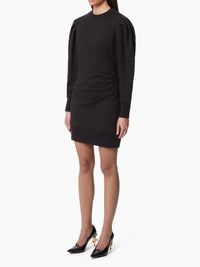 ROBE PULL À MANCHES FRONCÉES - Noir