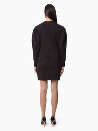 ROBE PULL À MANCHES FRONCÉES - Noir