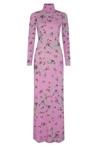 Robe colonne longue et manches longues - Pink & Red & Yellow