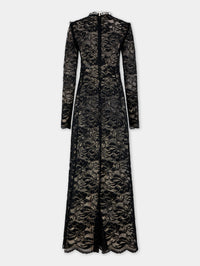 Black long dress in lace