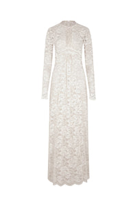 IVORY LONG DRESS IN LACE