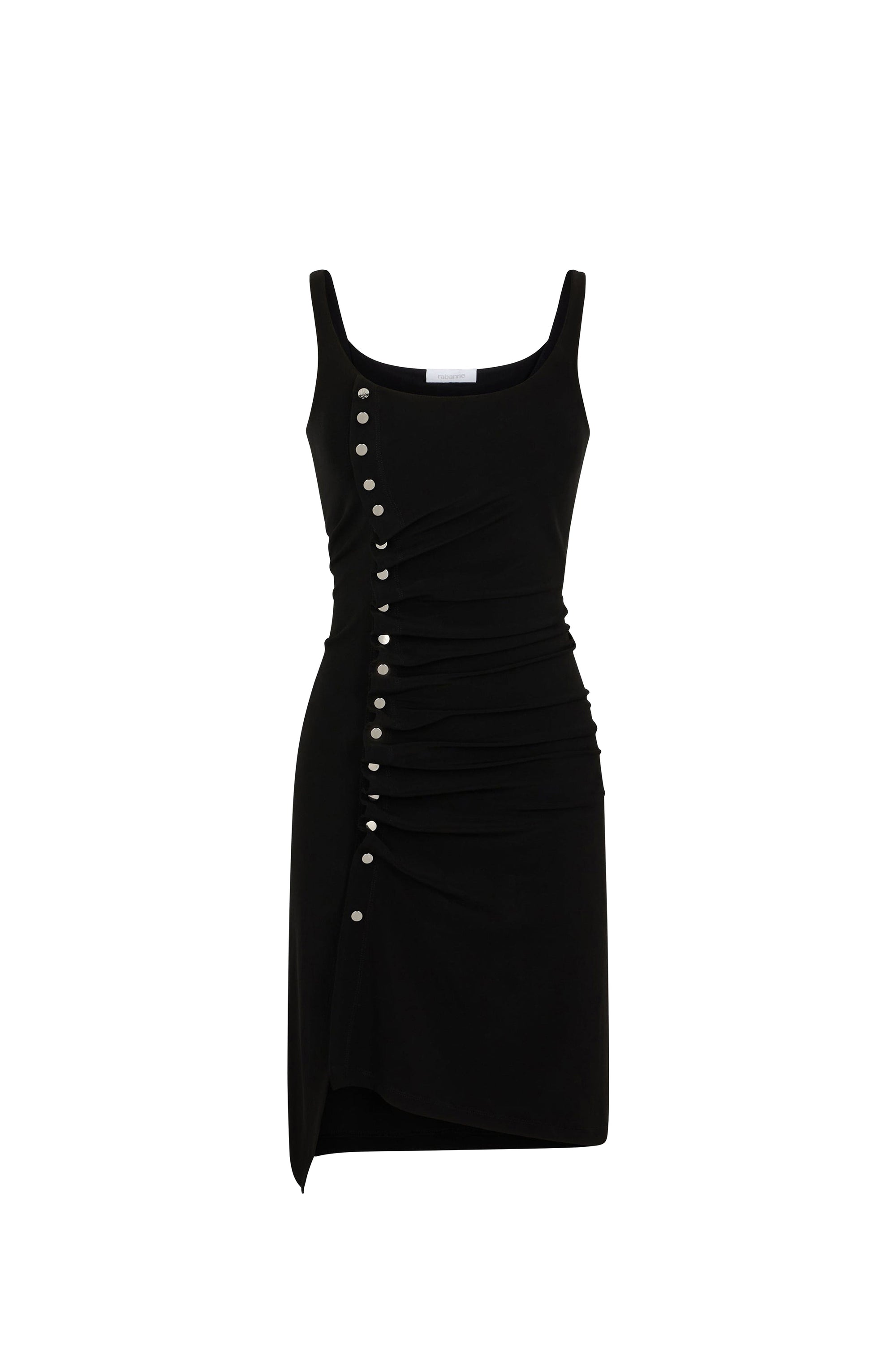 Robe courte drapée à boutons - Black