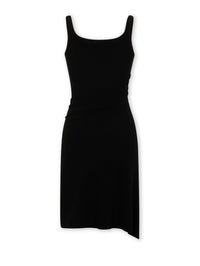 Robe courte drapée à boutons - Black