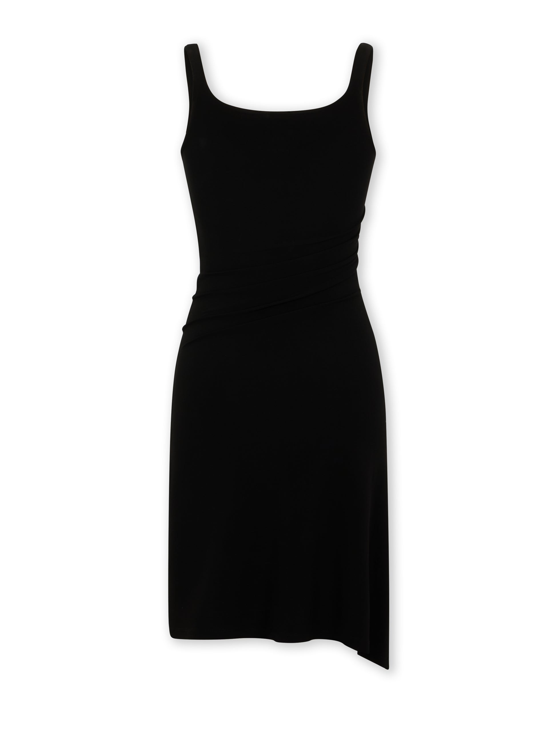 Robe courte drapée à boutons - Black