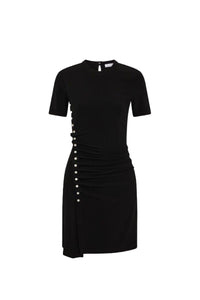 Robe asymétriques à fronces - Black