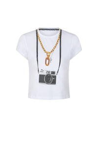 T-shirt court inspiration 70's  - White