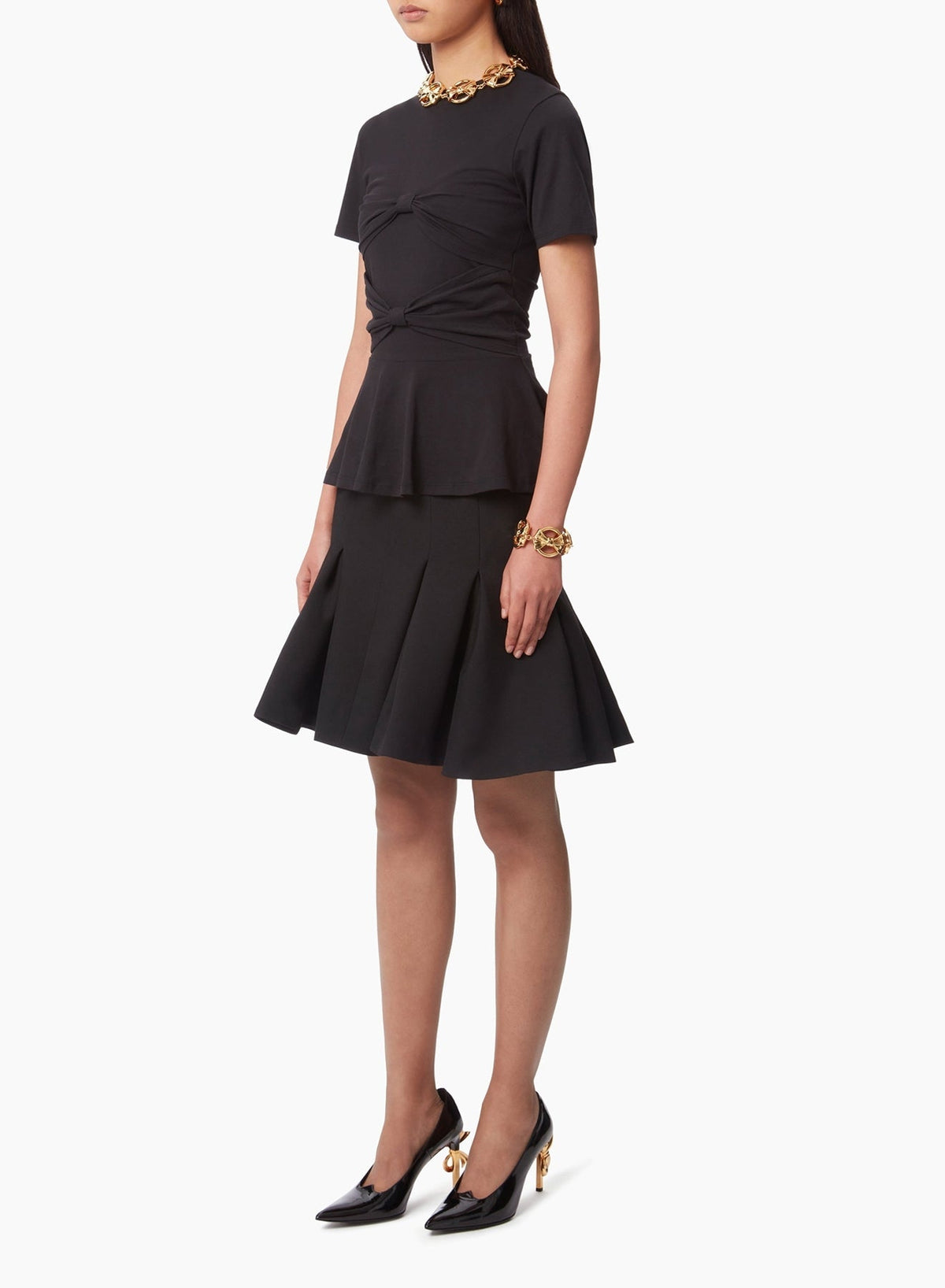 JUPE MIDI PEPLUM EN LAINE