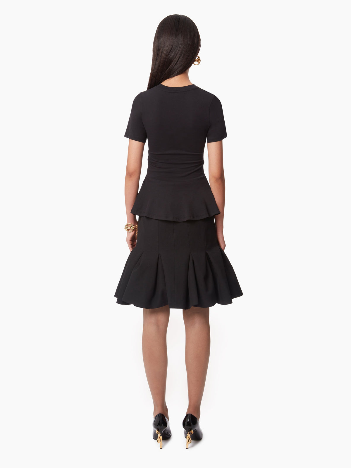 JUPE MIDI PEPLUM EN LAINE