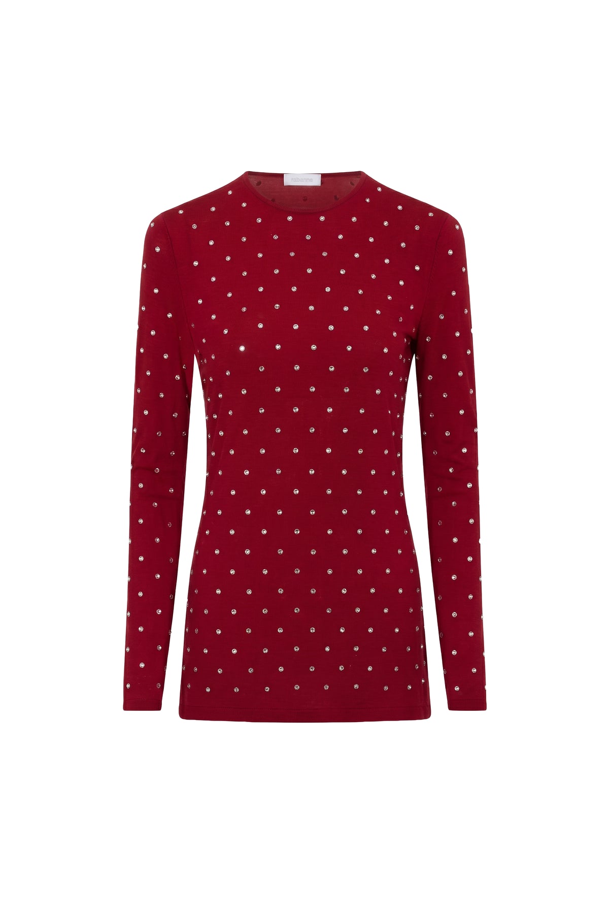 T-shirt à manches longues avec strass - Scarlet Red
