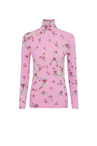 Pull à col roulé et motifs - Pink & Red & Yellow