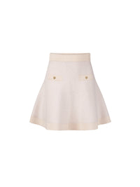 MINI-JUPE ÉVASÉE EN MOHAIR - Beige