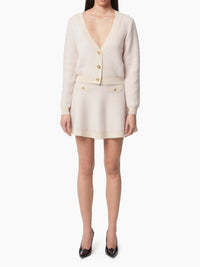 MINI-JUPE ÉVASÉE EN MOHAIR - Beige