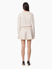 MINI-JUPE ÉVASÉE EN MOHAIR - Beige