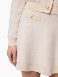 MINI-JUPE ÉVASÉE EN MOHAIR - Beige