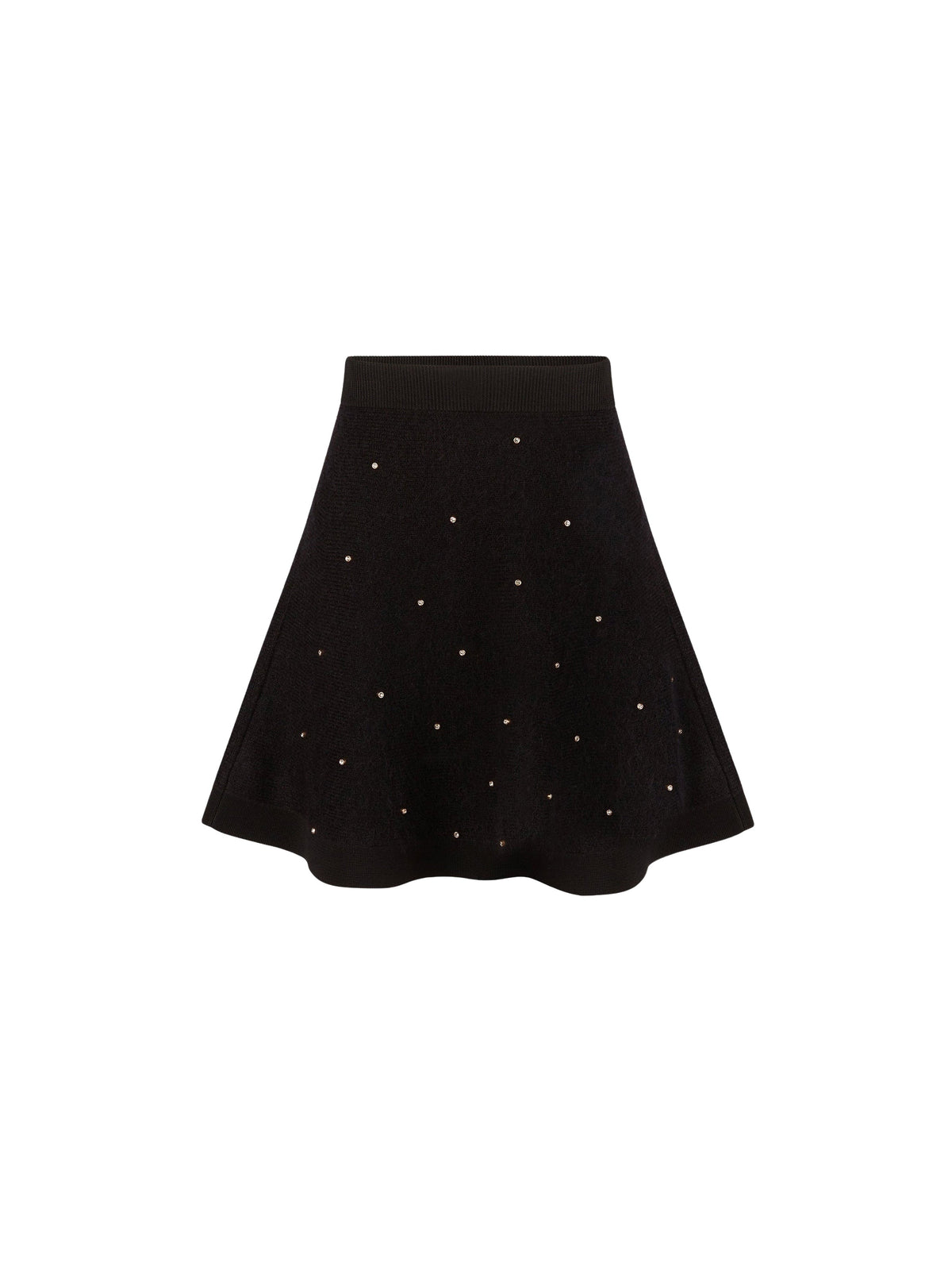 MINI-JUPE ÉVASÉE EN MOHAIR - Noir