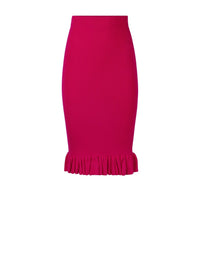 JUPE MIDI AVEC PÉPLUME À VOLANTS - Rose