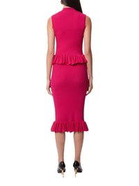 Wool ruffled midi skirt - Pink