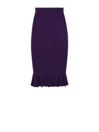 JUPE MIDI AVEC PÉPLUME À VOLANTS - Violet