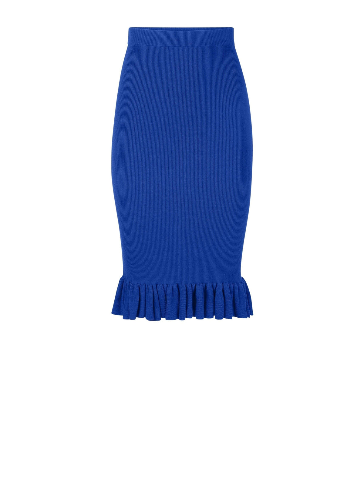 JUPE MIDI AVEC PÉPLUME À VOLANTS - Bleu