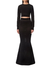 Striped mermaid skirt - Black