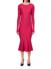 Fitted Long-Sleeved Sweater - Pink
