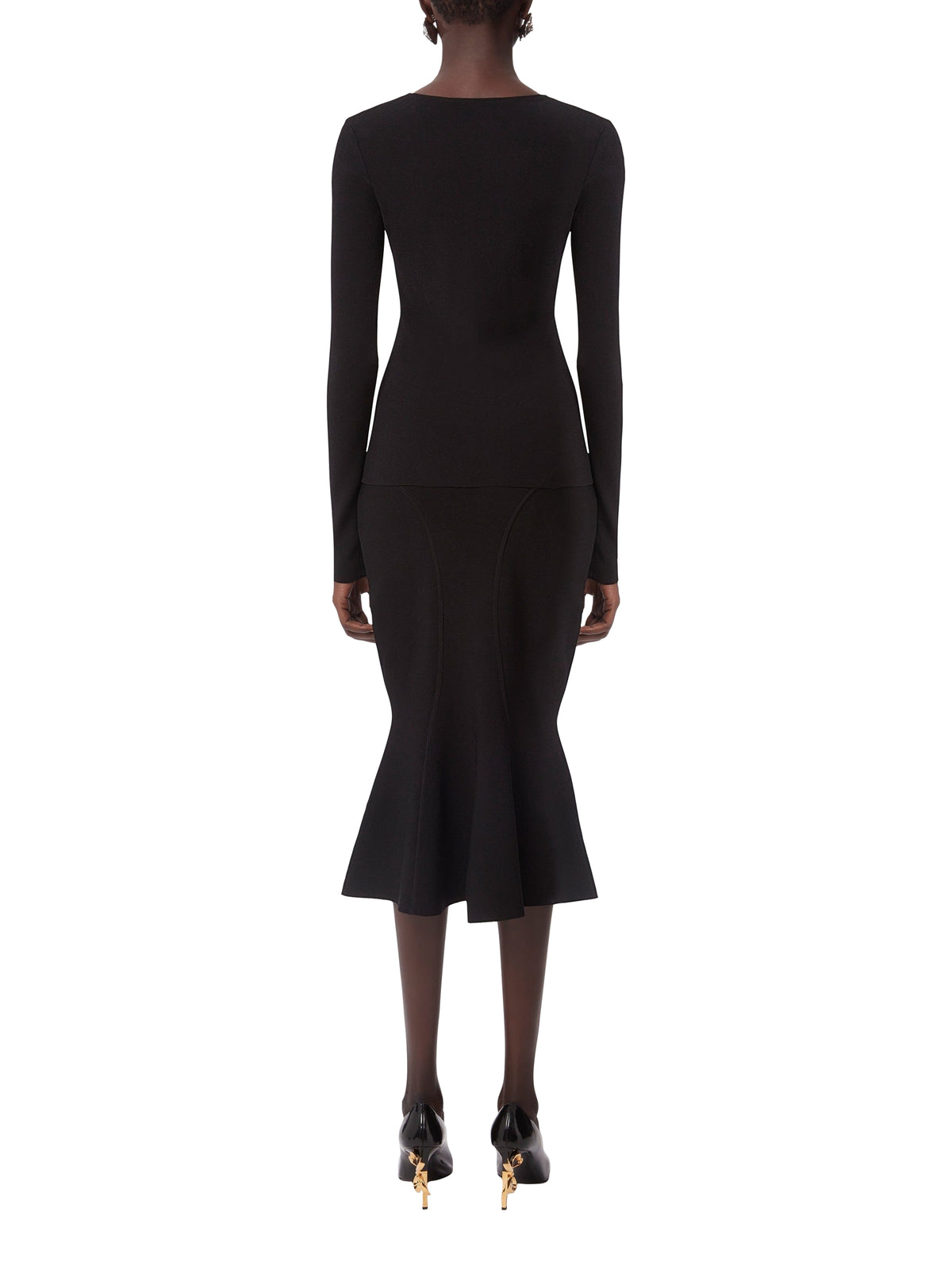 Fitted Long-Sleeved Sweater - Black