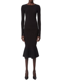 Fitted Long-Sleeved Sweater - Black
