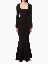 ROBE DE SIRÈNE EN MÉLANGE LAINE - Noir