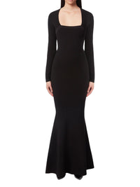 Robe sirène en laine - Noir