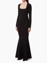 ROBE DE SIRÈNE EN MÉLANGE LAINE - Noir