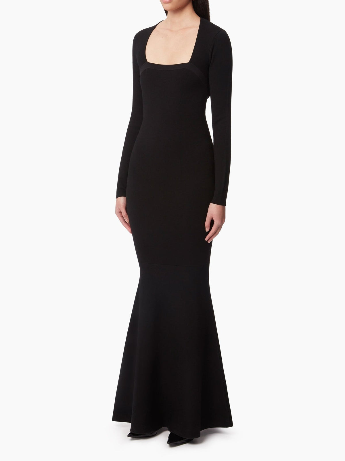 ROBE DE SIRÈNE EN MÉLANGE LAINE - Noir