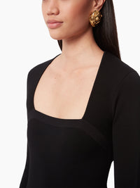 ROBE DE SIRÈNE EN MÉLANGE LAINE - Noir