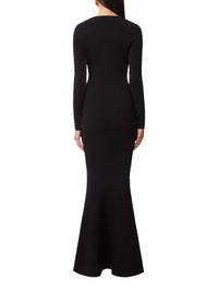 Robe sirène en laine - Noir
