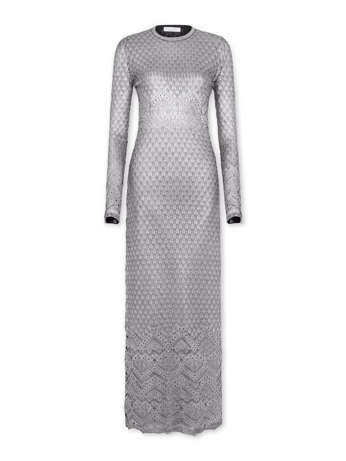 LONG LACE-LIKE KNIT DRESS
