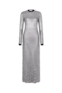 LONG LACE-LIKE KNIT DRESS