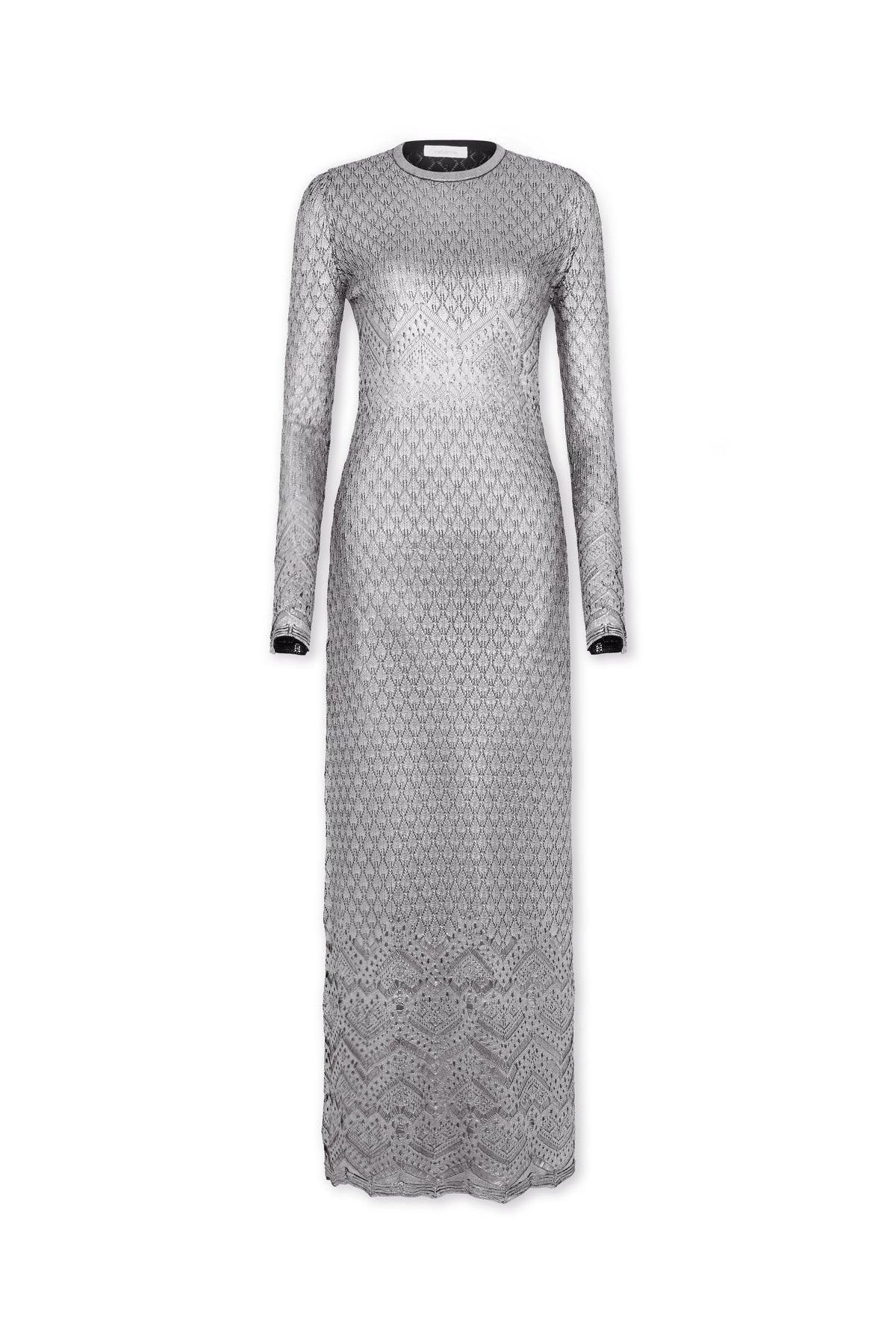 LONG LACE-LIKE KNIT DRESS