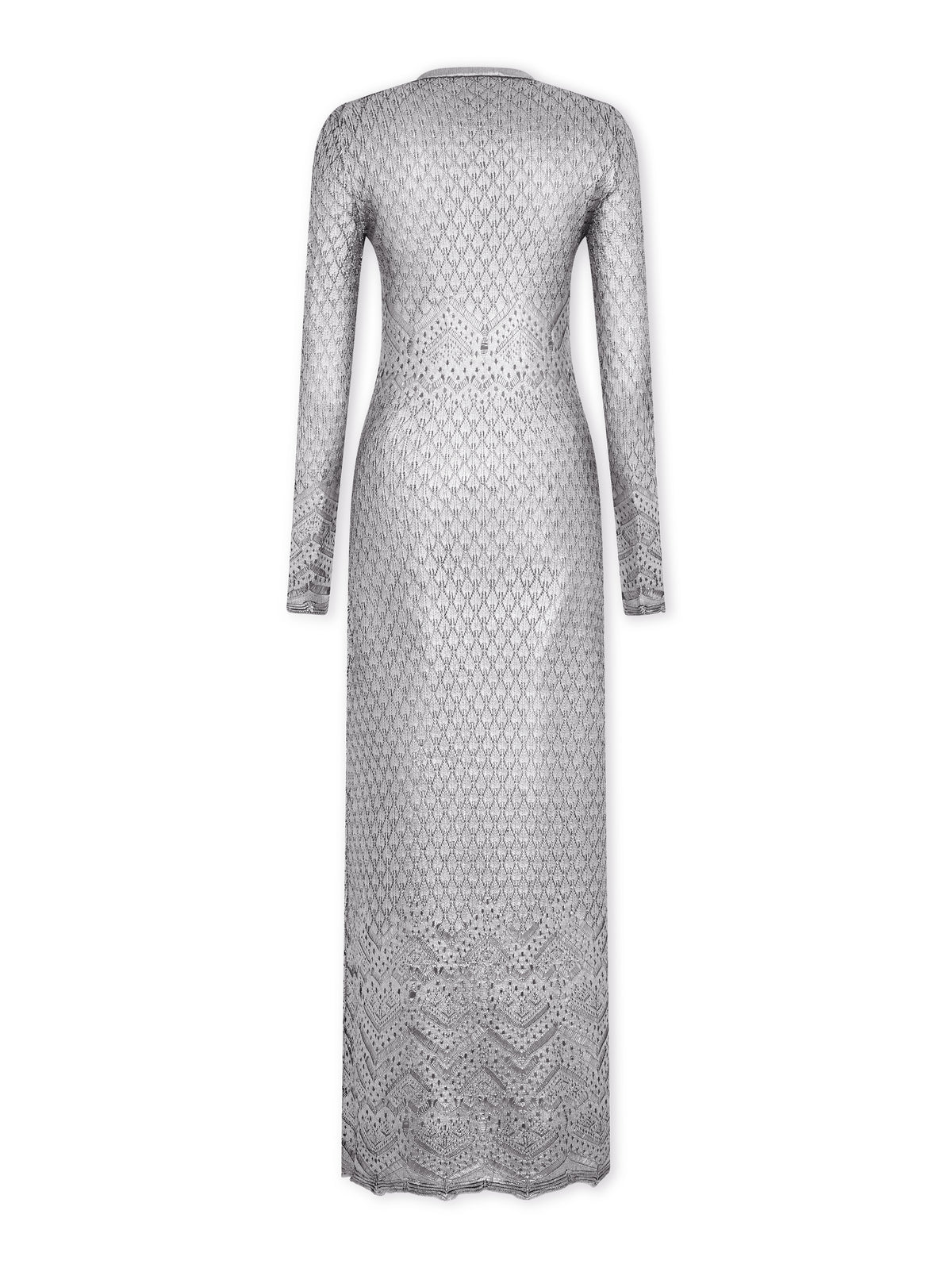 LONG LACE-LIKE KNIT DRESS