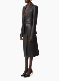 BLAZER EN CUIR À UN SEUL BOUTON