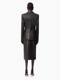 BLAZER EN CUIR À UN SEUL BOUTON