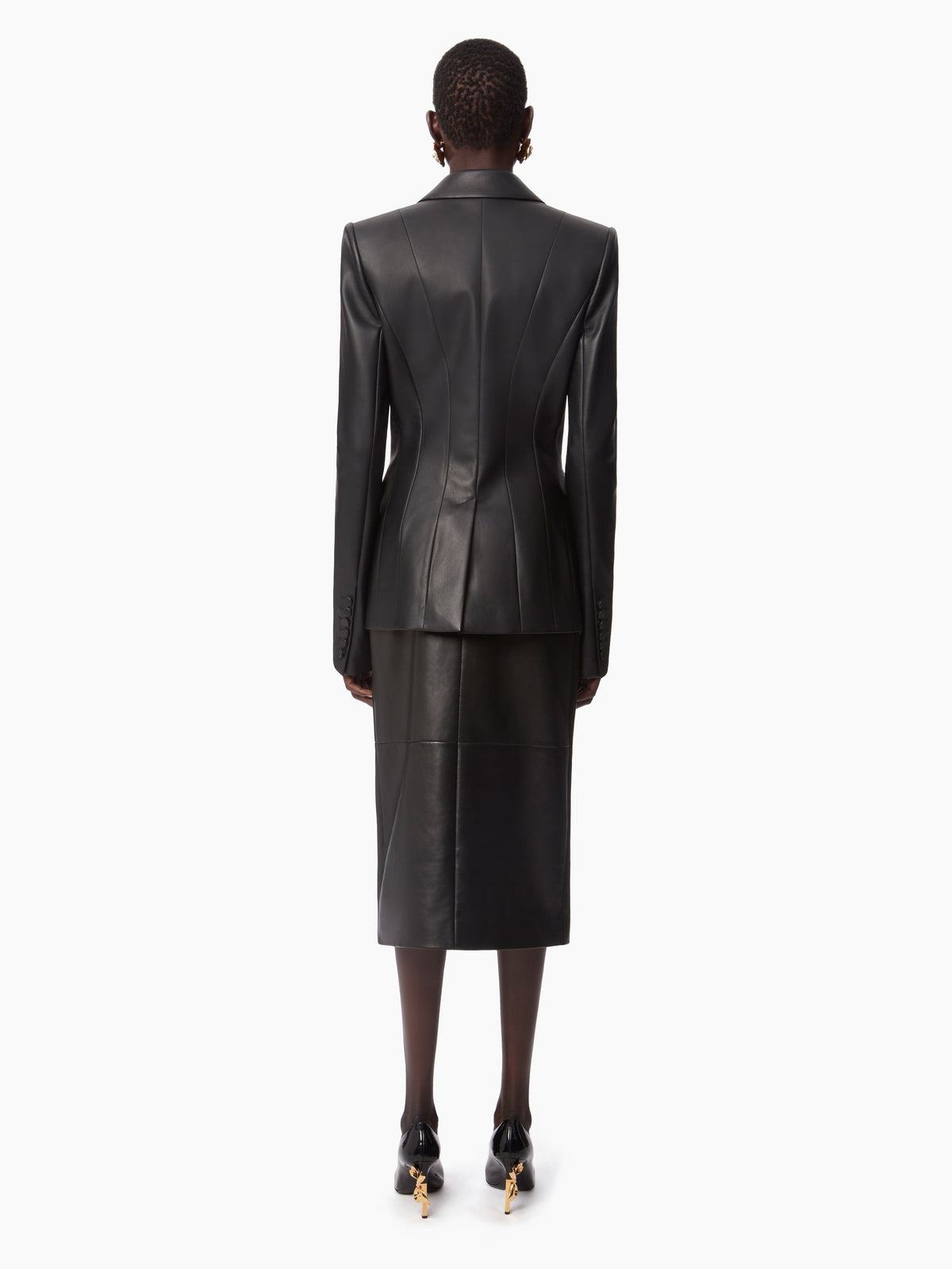 BLAZER EN CUIR À UN SEUL BOUTON