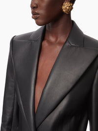 BLAZER EN CUIR À UN SEUL BOUTON