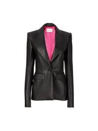 BLAZER EN CUIR À UN SEUL BOUTON