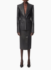 BLAZER EN CUIR À UN SEUL BOUTON