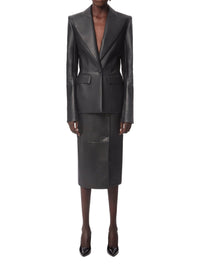 Blazer cintré en cuir - Noir