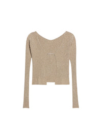 Cardigan Pralu à logo métallique - Light Gold