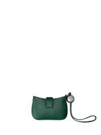 Porte-cartes Bisou à logo en cuir - Dark Green